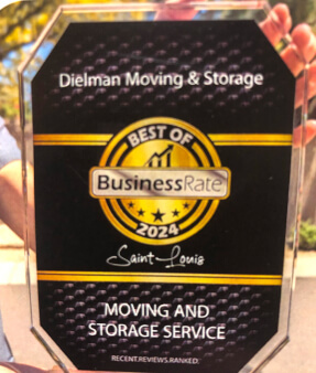 Side view of a Dielman moving truck